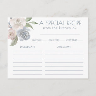Misty Lake   Lovely Soft Dusty Hued Recipe Card