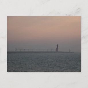 Misty Lake Michigan Lighthouse Postcard