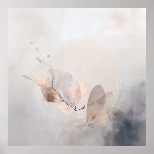 Misty Lake Sunrise Golden Reflection Poster (Front)