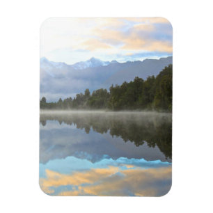 Misty Lake Trees Reflection Tranquil Nature Photo Magnet