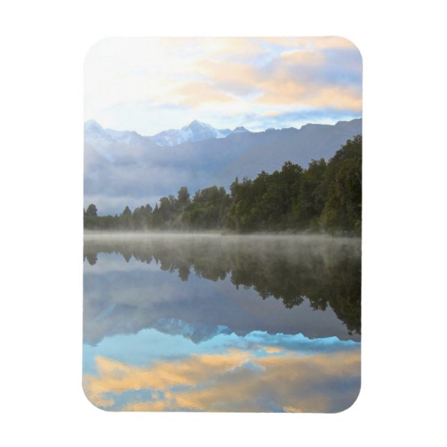 Misty Lake Trees Reflection Tranquil Nature Photo Magnet (Vertical)