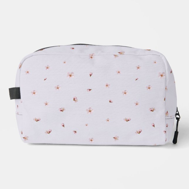 Misty Lavender Cherry Blossom Floral Pattern Dopp Kit (Front)