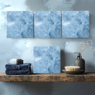 Misty Marble Abstract Pattern Dark Blue ID705b Ceramic Tile