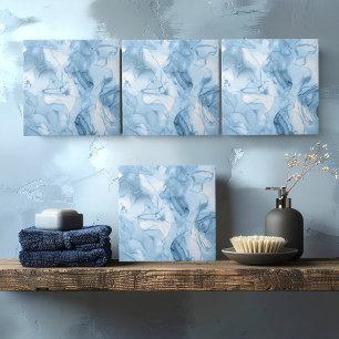 Misty Marble Abstract Pattern Light Blue ID705c Ceramic Tile