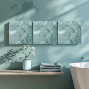 Misty Marble Abstract Pattern Med Teal ID705b Ceramic Tile