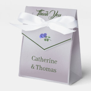 Misty Mauve & Green Favour Box