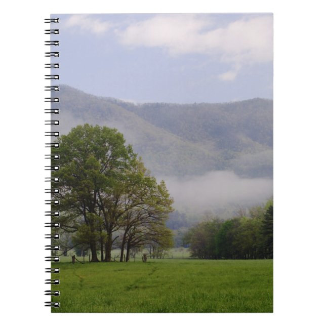 Misty meadow and Rich Mountain, Cades Cove, Notebook (Front)