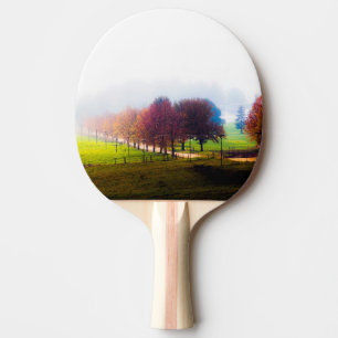 Misty meadow in autumn ping pong paddle