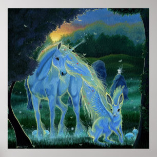 "Misty Midsummers Morning" Unicorn Canvas Print