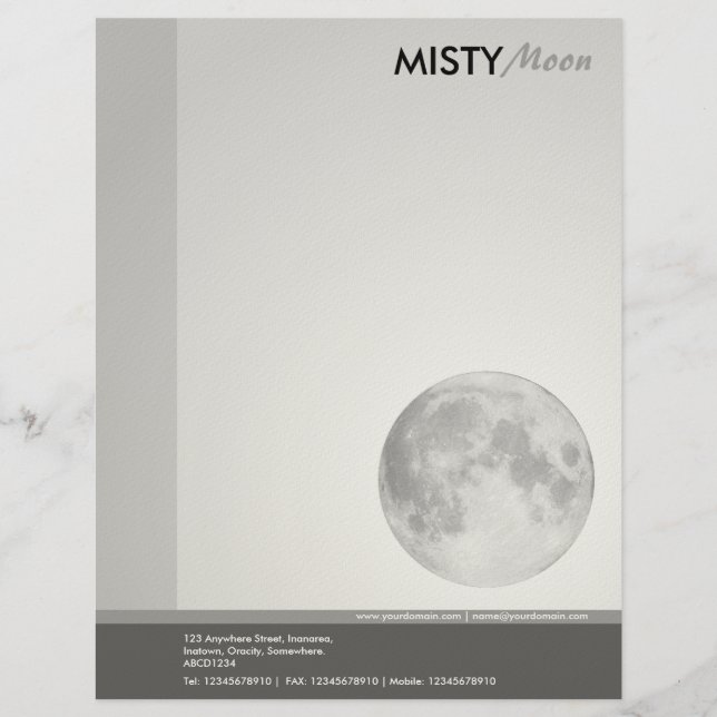 Misty Moon (Felt Paper) Letterhead Design (Front)