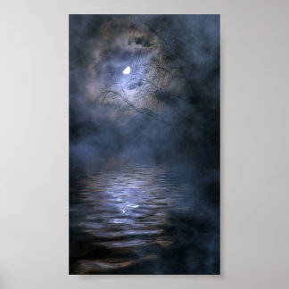 Misty moon poster