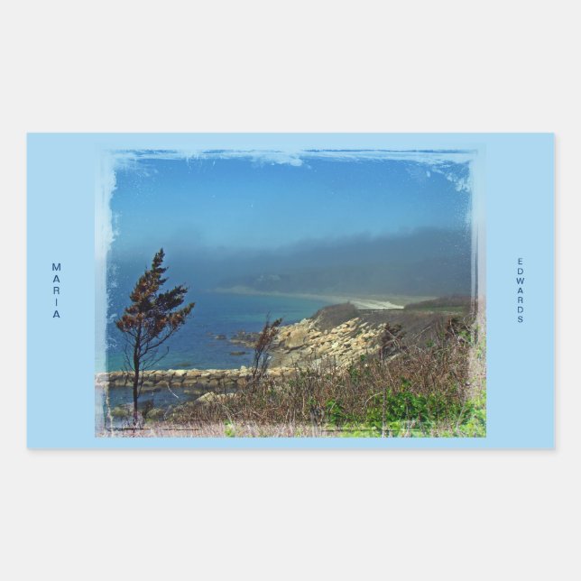 Misty Morning at Nobska Point - Cape Cod MA Rectangular Sticker (Front)