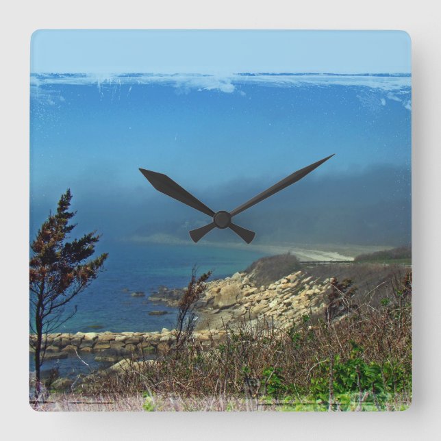 Misty Morning at Nobska Point - Cape Cod MA Square Wall Clock (Front)