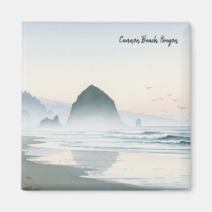 Misty Morning Cannon Beach Oregon Magnet