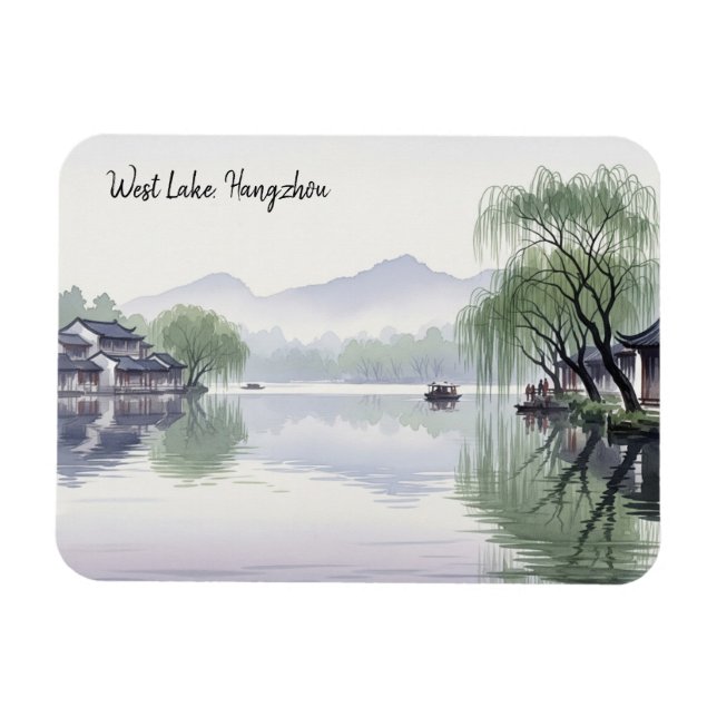 Misty Morning Hangzhou West Lake Hangzhou Magnet (Horizontal)