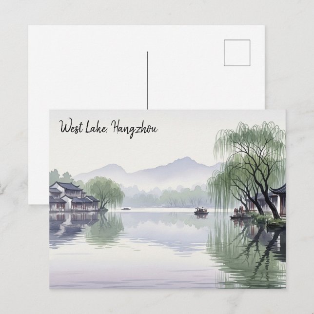 Misty Morning Hangzhou West Lake Hangzhou Postcard (Front/Back)