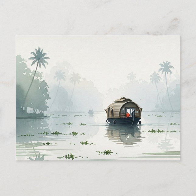 Misty Morning in Kerala India Postcard (Front)