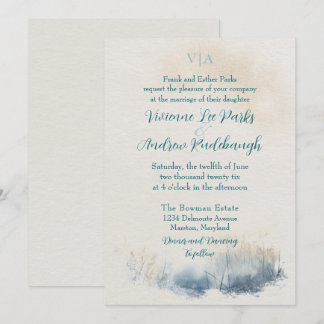 Misty Morning Meadow Wedding Invitation
