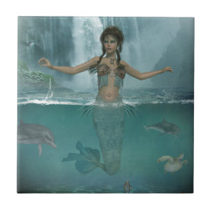 Misty Morning Mermaid Ceramic Tile