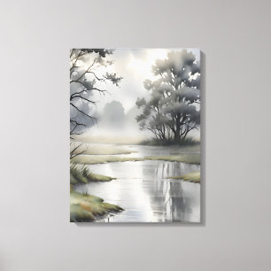 Misty Morning River Canvas Print