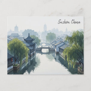 Misty Morning Suzhou China Travel Postcard