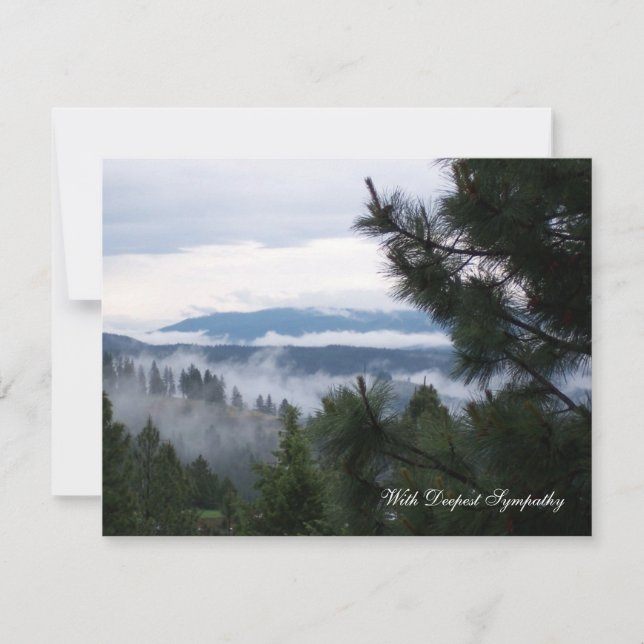 Misty Mountain Bible Verse Sympathy Card (Front)