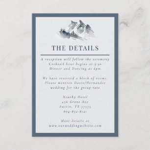 Misty Mountain Blue Grey White Elegant Border Enclosure Card