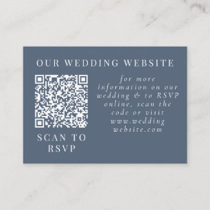 Misty Mountain Blue Grey White Elegant Web QR Enclosure Card