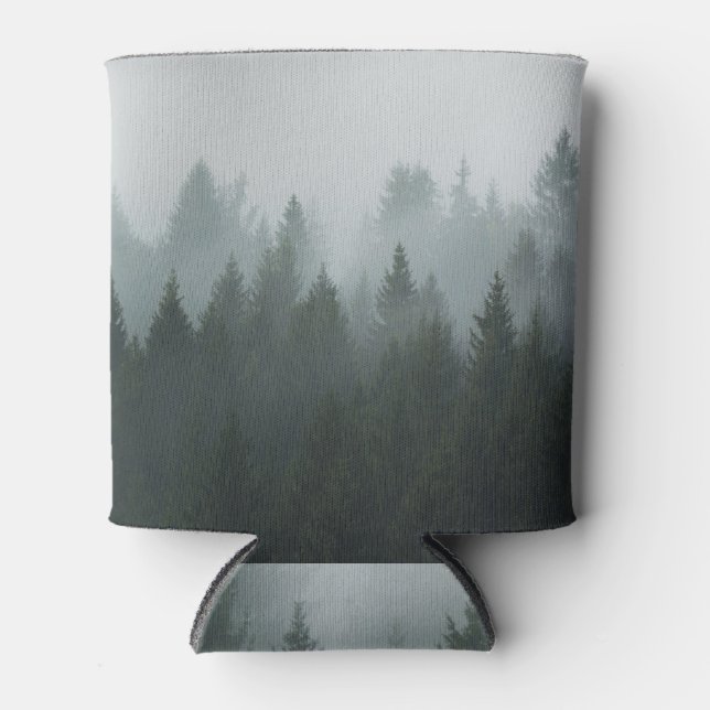 Misty Mountain Forest Autumn Fog Can Cooler (Front)