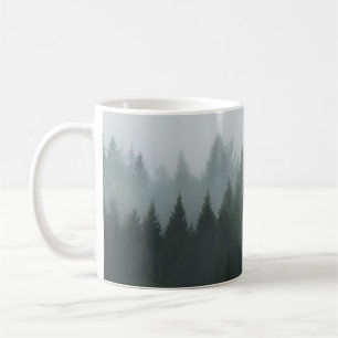 Misty Mountain Forest Autumn Fog Coffee Mug