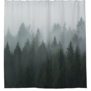 Misty Mountain Forest Autumn Fog Shower Curtain