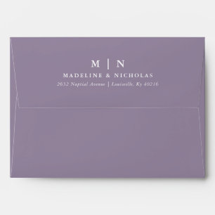 Misty Mountain Forest Lavender Purple Wedding Envelope
