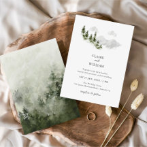 Misty Mountain Forest Wedding Invitation