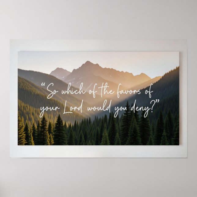 Misty Mountain Islamic Poster | Nature & Faith Wal (Front)