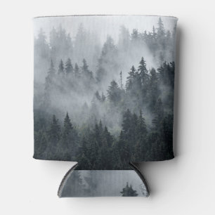 Misty Mountain Landscape Vintage Style Can Cooler
