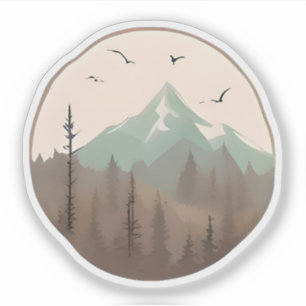 Misty Mountain Peaks – Serene Forest Landscape