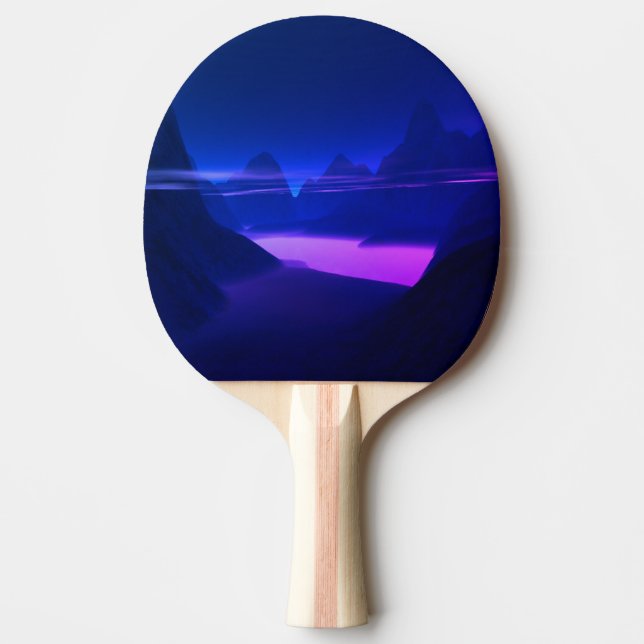 Misty Mountain Purple Ping Pong Paddle (Front)