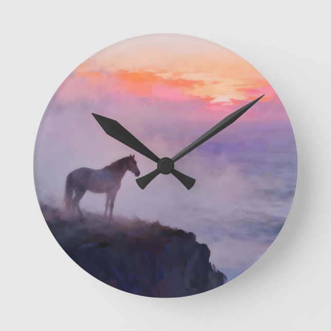Misty Mountain Top Memories Round Clock (Front)