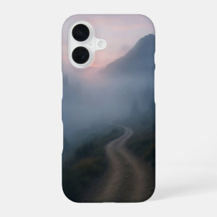 Misty mountain trail at dawn iPhone 16 case