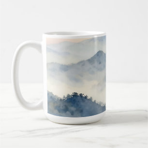 Misty Mountain Watercolor Landscape Coffee Mug