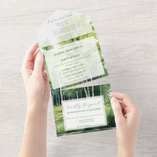 Misty Mountain Wedding All In One Invitation