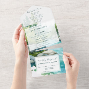 Misty Mountain Wedding All In One Invitation