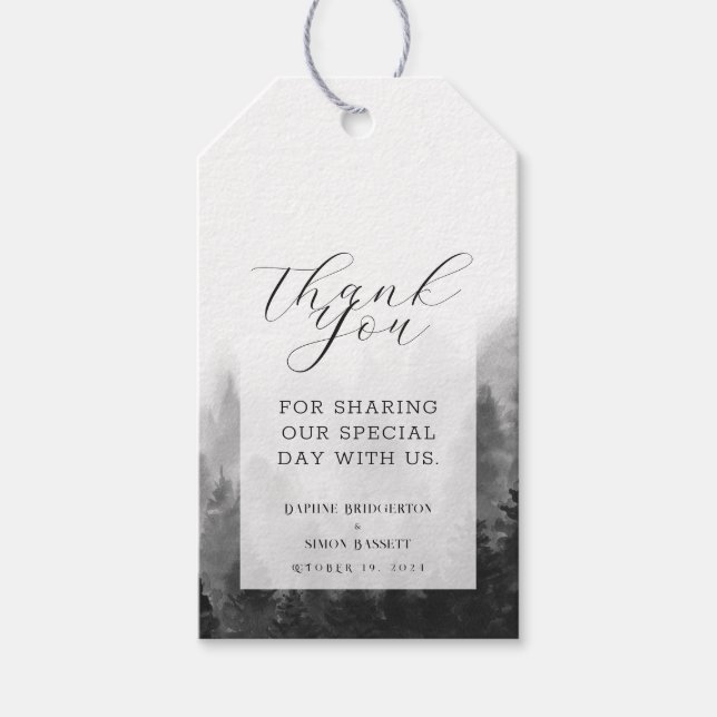 Misty Mountain Wedding Gift Tags (Front)
