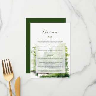 Misty Mountain Wedding Menu