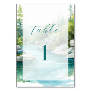 Misty Mountain Wedding Table Number