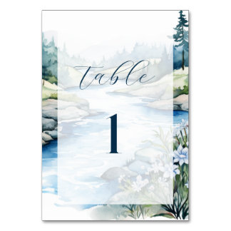 Misty Mountain Wedding Table Number