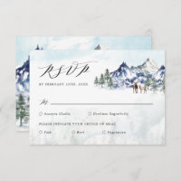 Misty Mountain Winter Forest Wedding RSVP