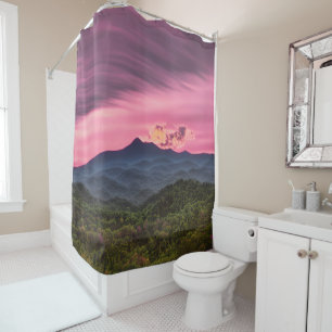 Misty mountaintop shower curtain