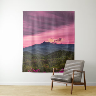 Misty mountaintop tapestry
