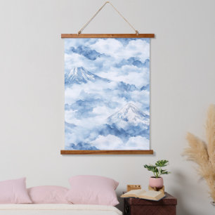 Misty Peaks – Watercolor Mountain Landscape (10) Hanging Tapestry